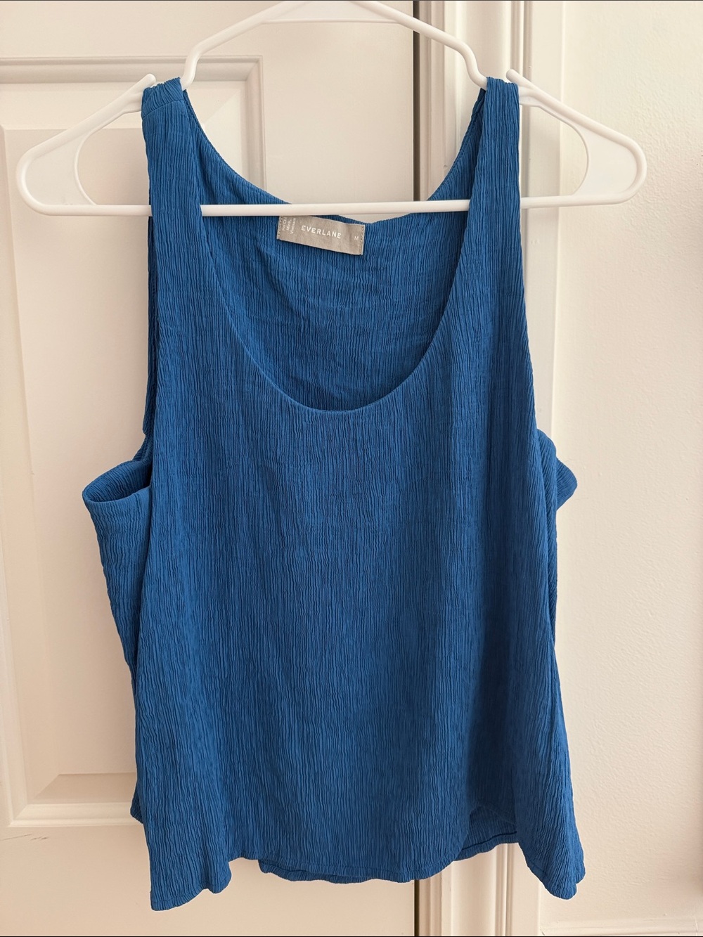 Everlane Cobalt Textured Scoop Tank